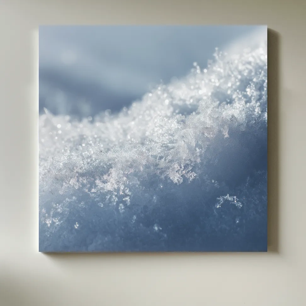 Sparkling Snowflake Ice Crystal Macro - Minimalist Winter Nature Wall Art