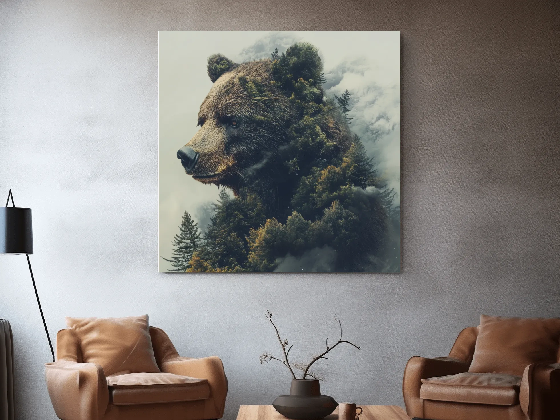 Surreal Grizzly Bear Forest - Wildlife Nature Wall Art