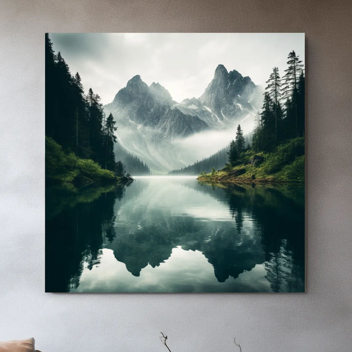 Photographic art, morning mountain mist