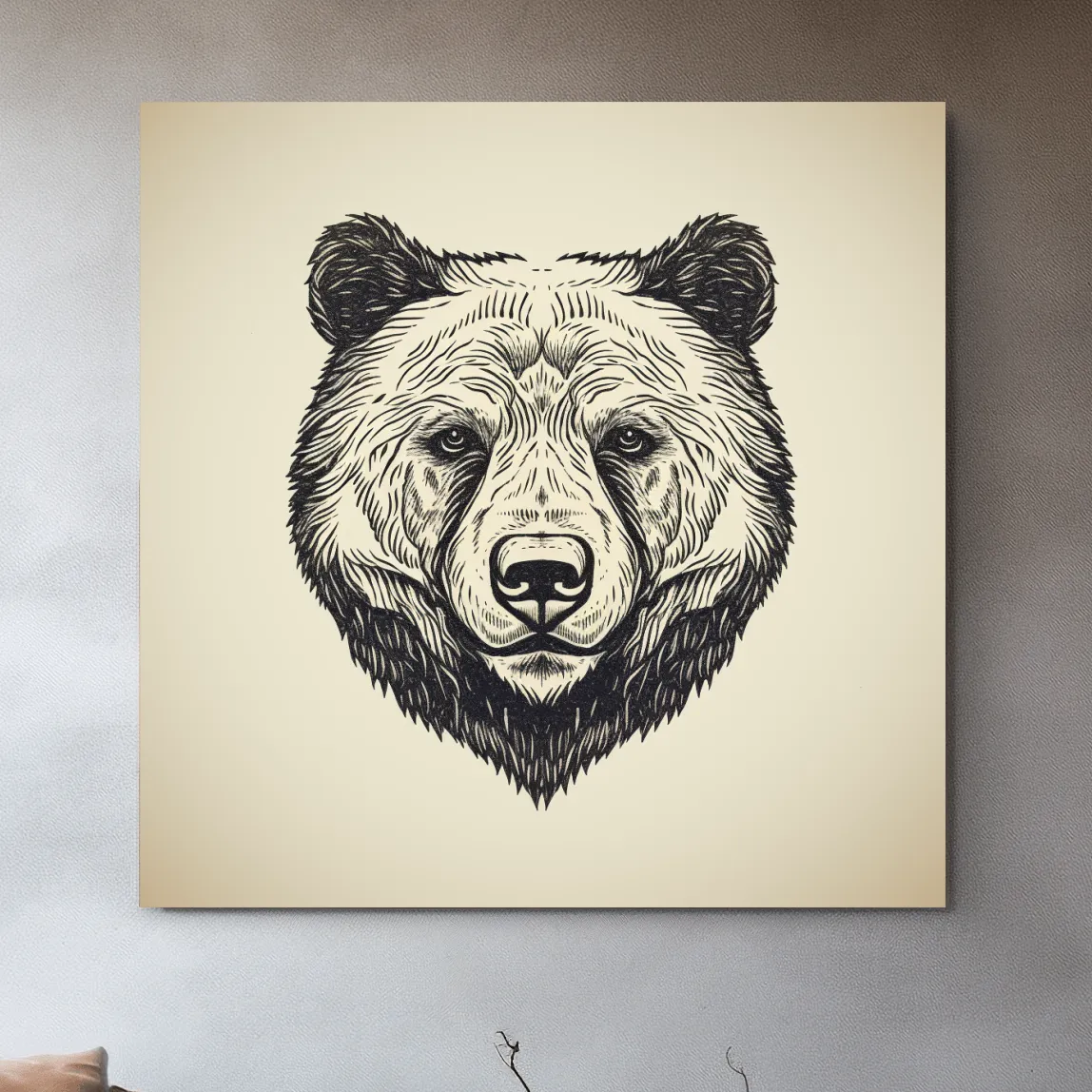 Simple minimal illustration of a bear head