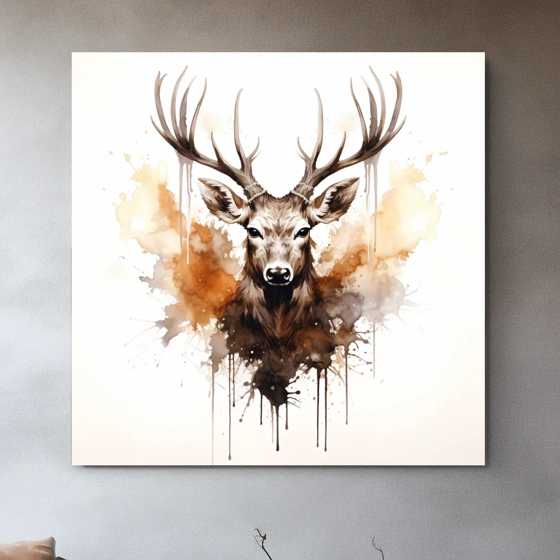 Rorschach art inkblot painting of a deers head