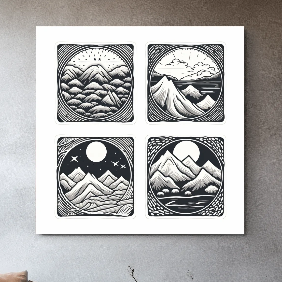 Alpine mountain vector illustration artwork