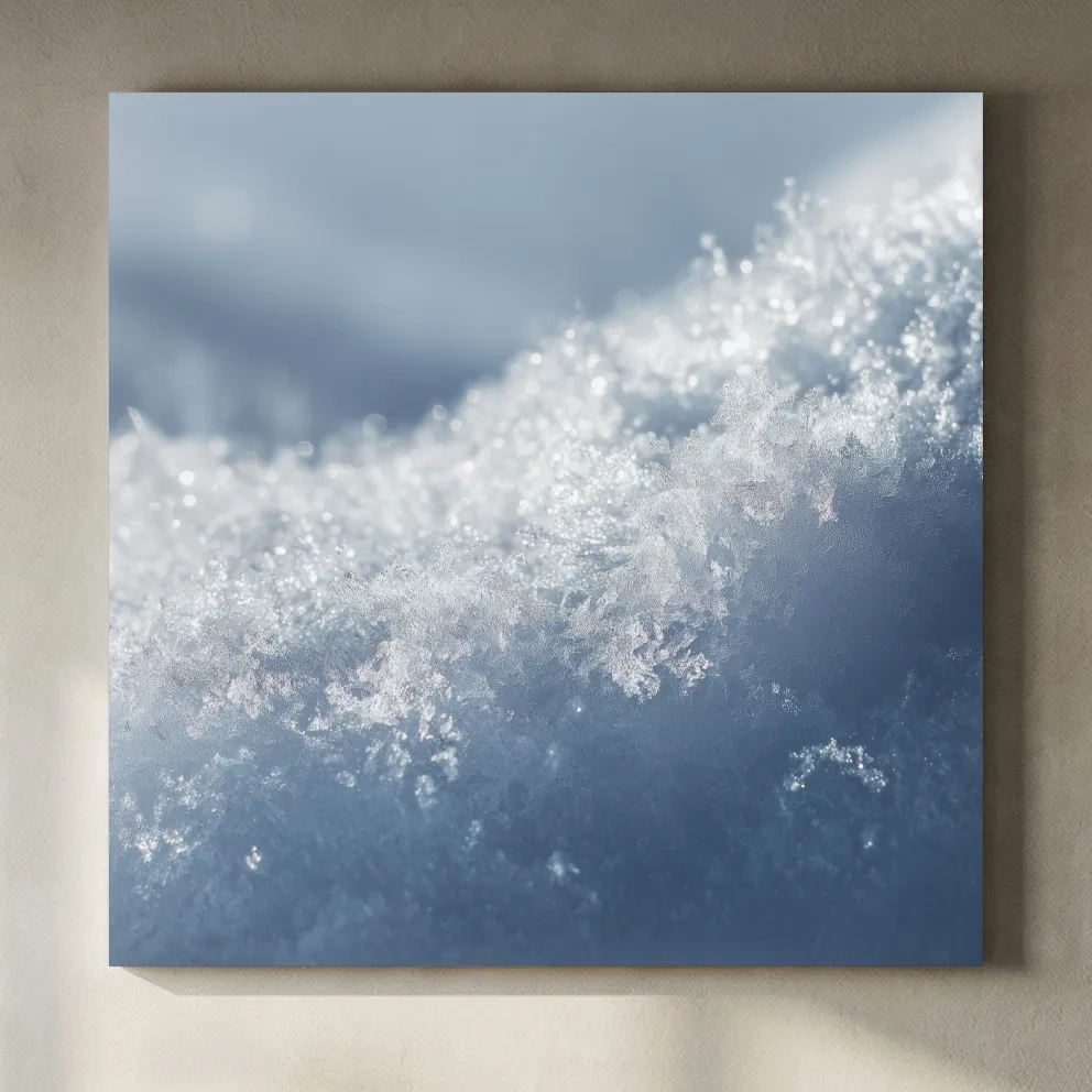 Sparkling Snowflake Ice Crystal Macro - Minimalist Winter Nature Wall Art