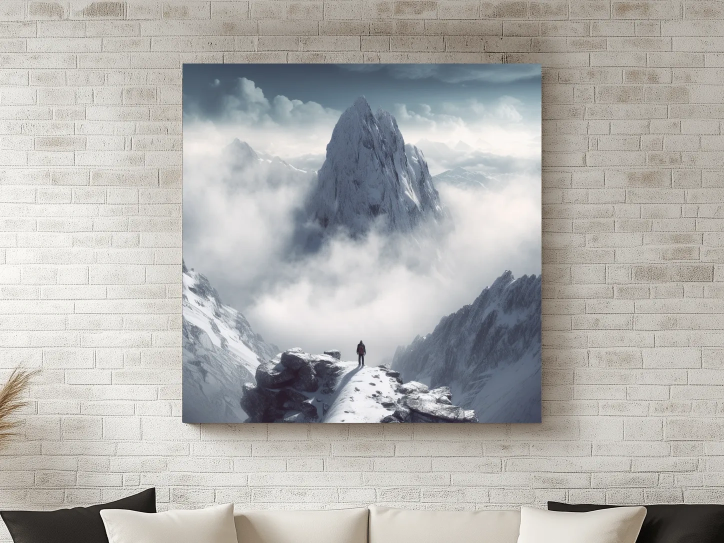 Epic Snowy Mountain Peak Above Clouds - Cinematic Alpine Landscape Wall Art