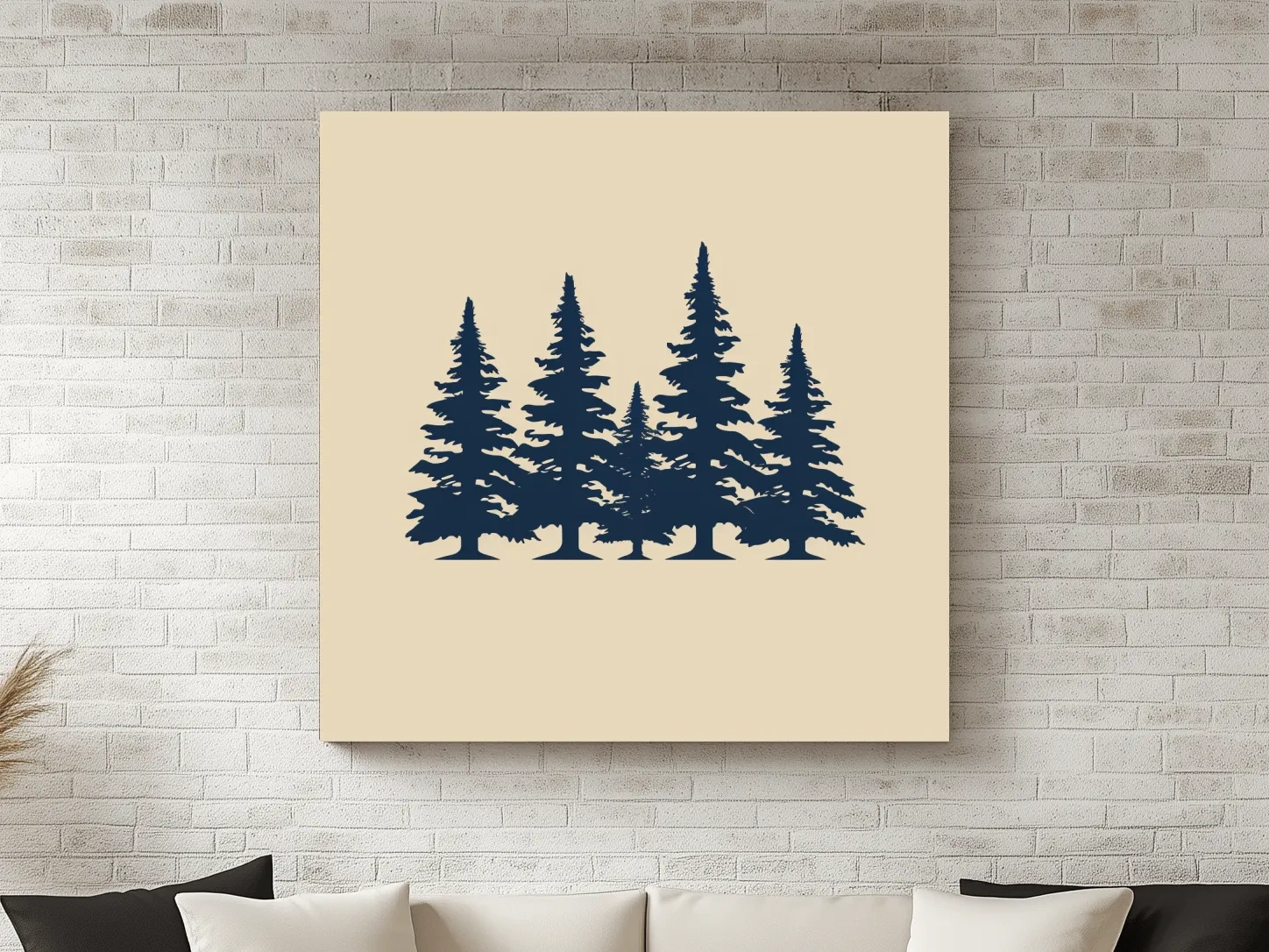 Minimalist Evergreen Pine Tree Silhouettes - Scandinavian Forest Wall Art