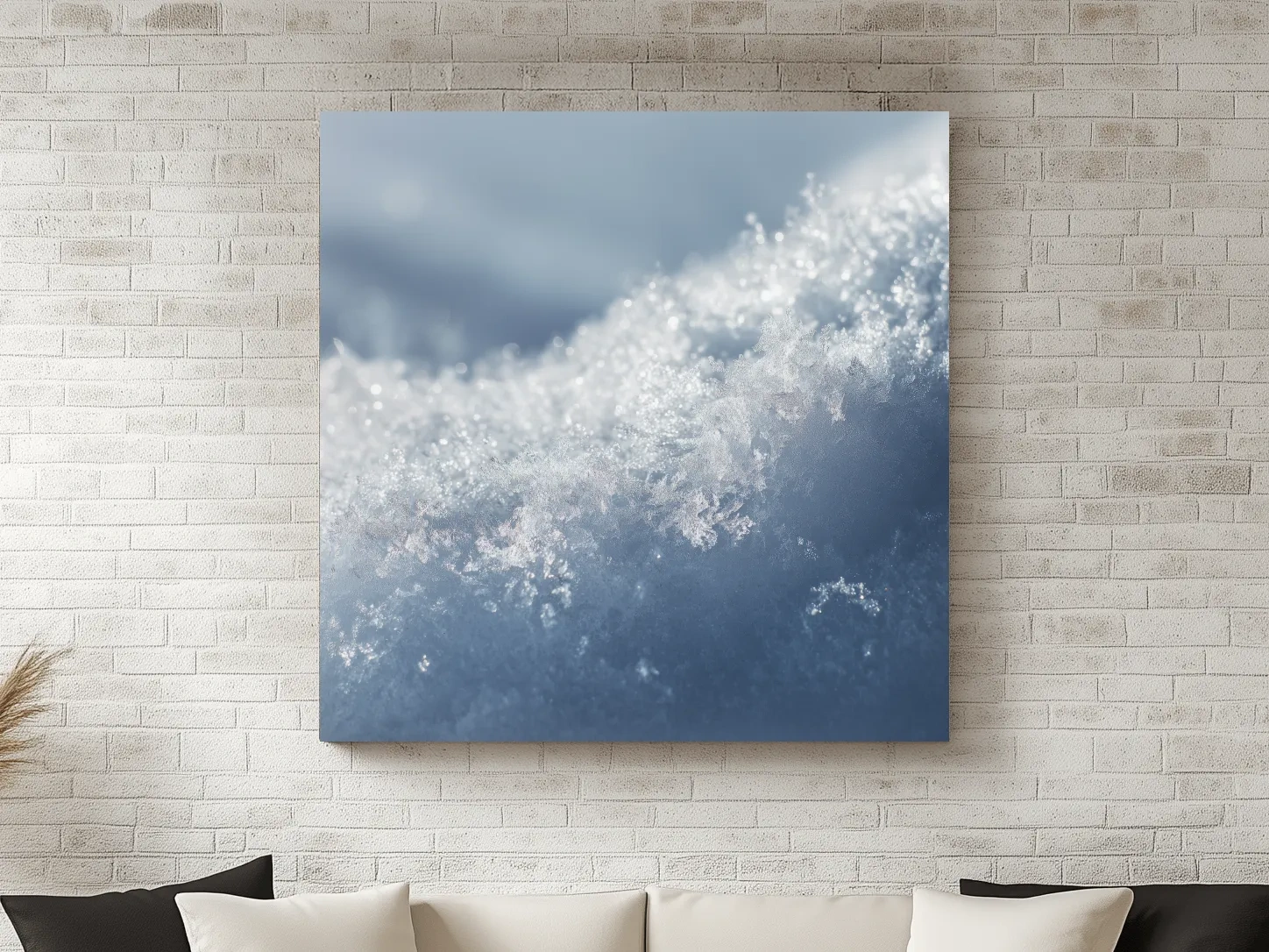 Sparkling Snowflake Ice Crystal Macro - Minimalist Winter Nature Wall Art