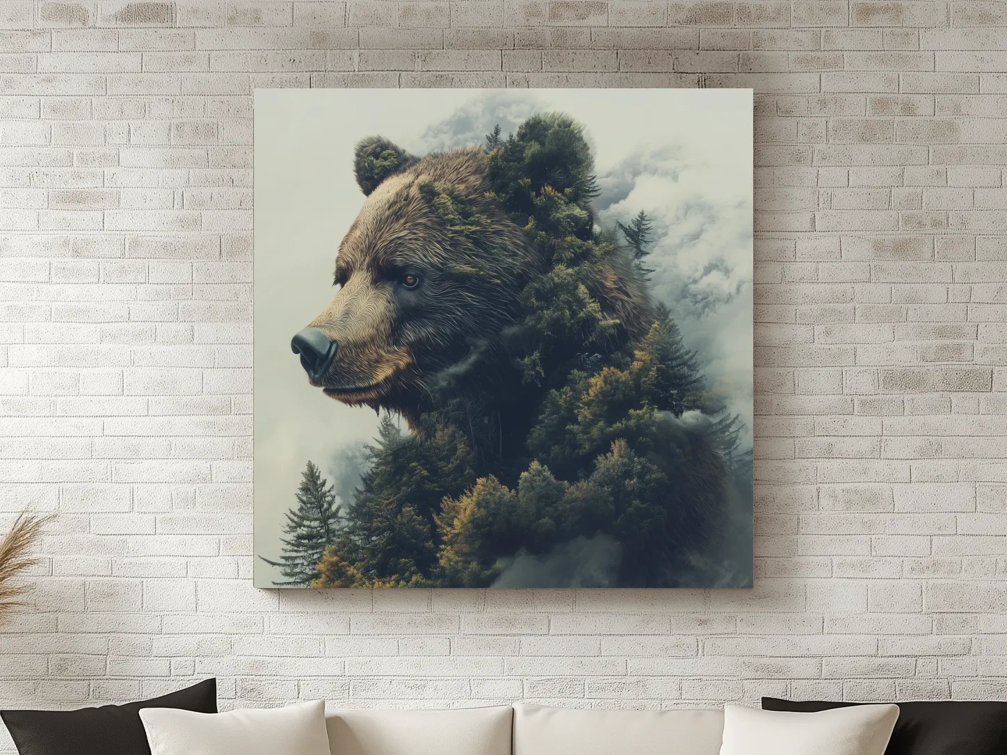 Surreal Grizzly Bear Forest - Wildlife Nature Wall Art