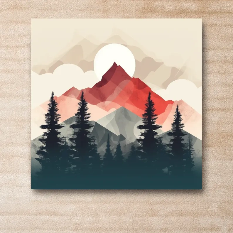 Minimal mountain art