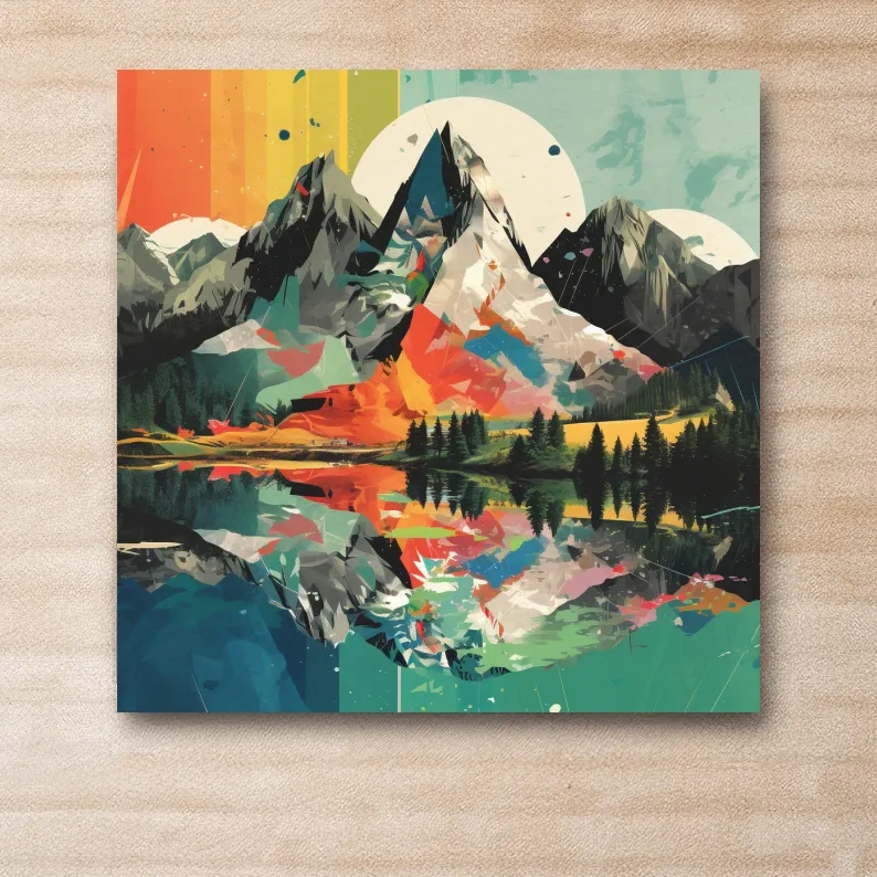 Abstract minimal art of mountain scenery