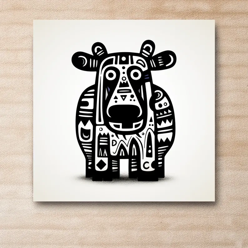 Quirky cartoon doodle art, a moose character illustration