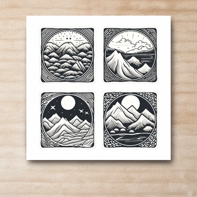 Alpine mountain vector illustration artwork
