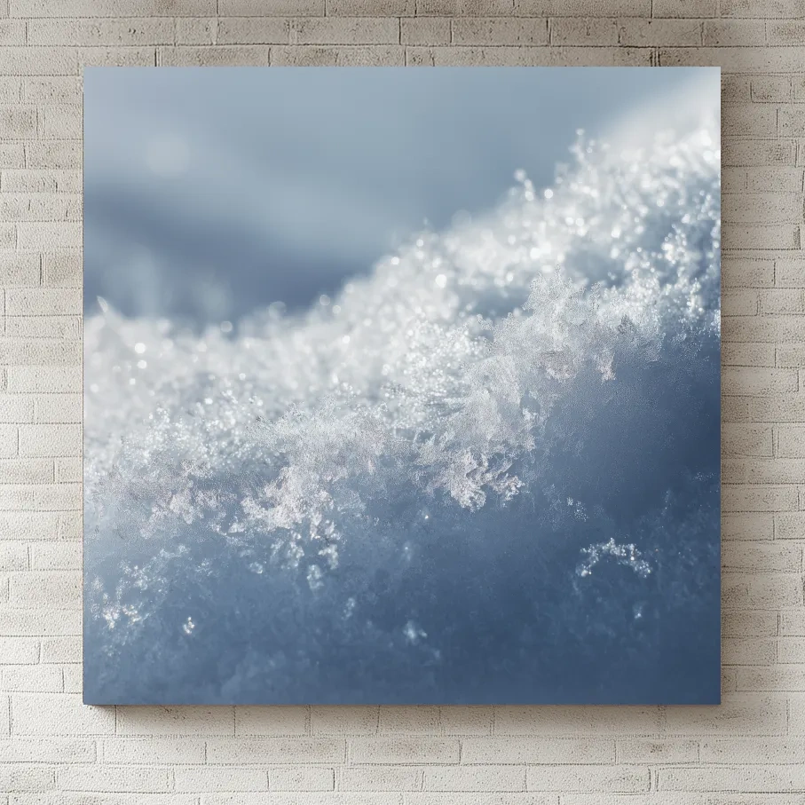 Sparkling Snowflake Ice Crystal Macro - Minimalist Winter Nature Wall Art