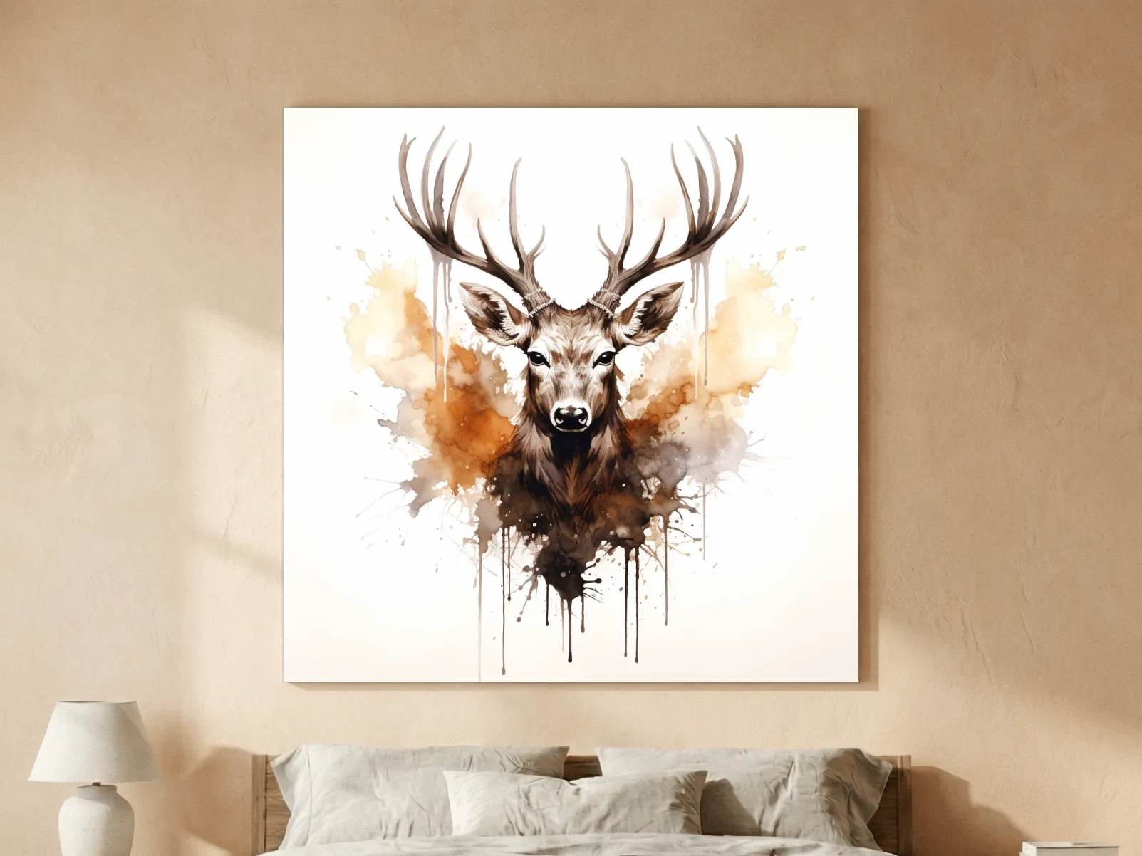 Rorschach art inkblot painting of a deers head
