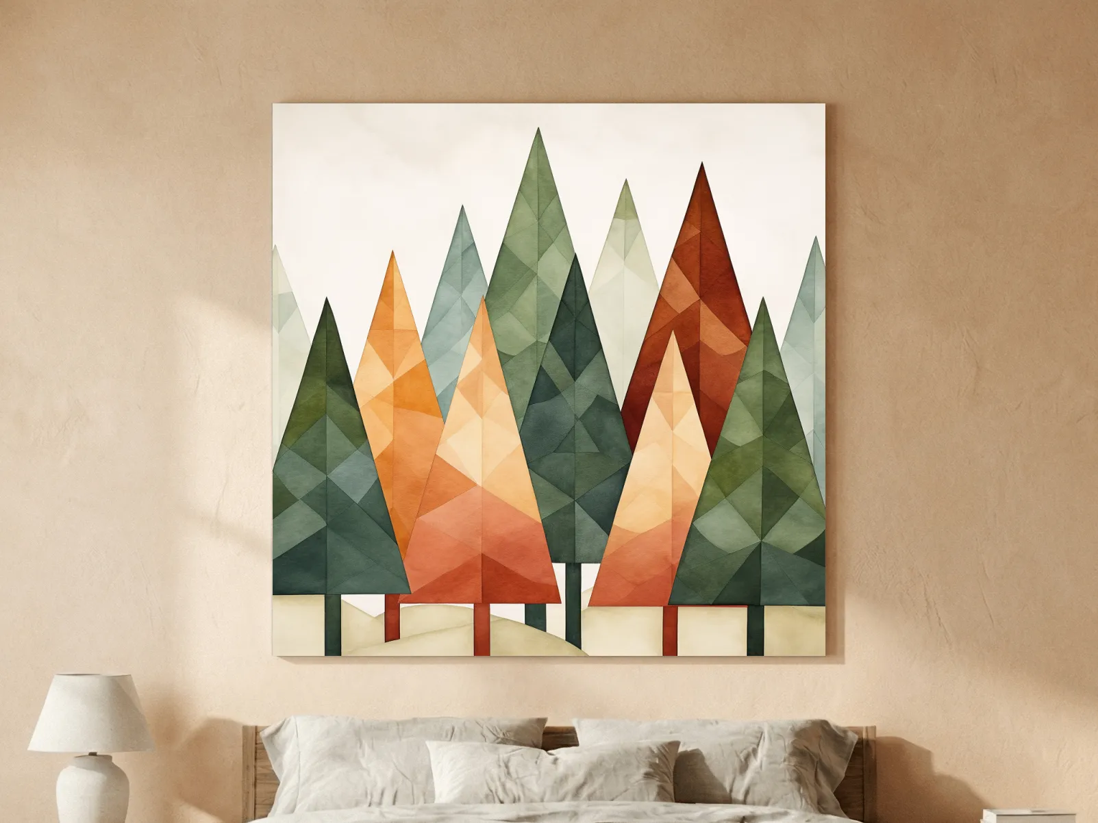 Rustic Watercolor Pine Forest - Scandinavian Nature Wall Art