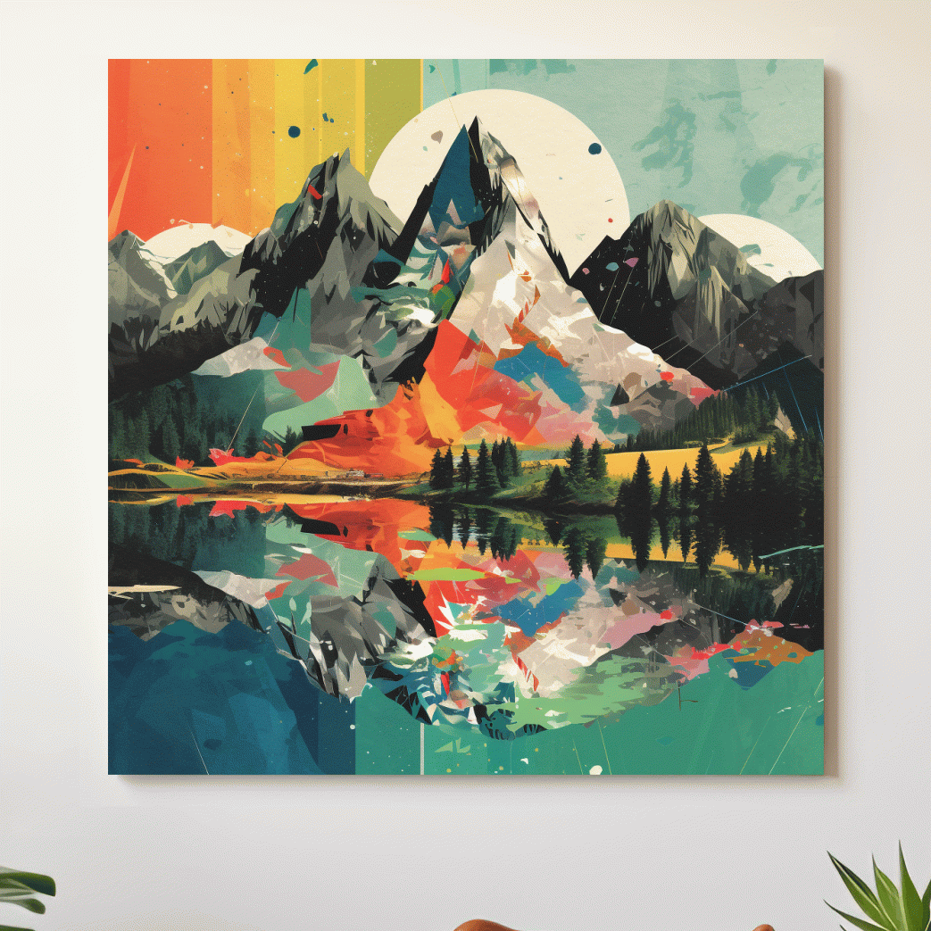 Abstract minimal art of mountain scenery