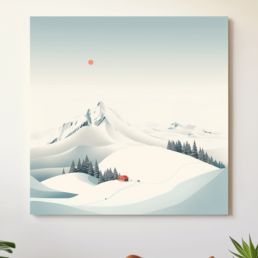 Minimalist art, a tiny ski resort