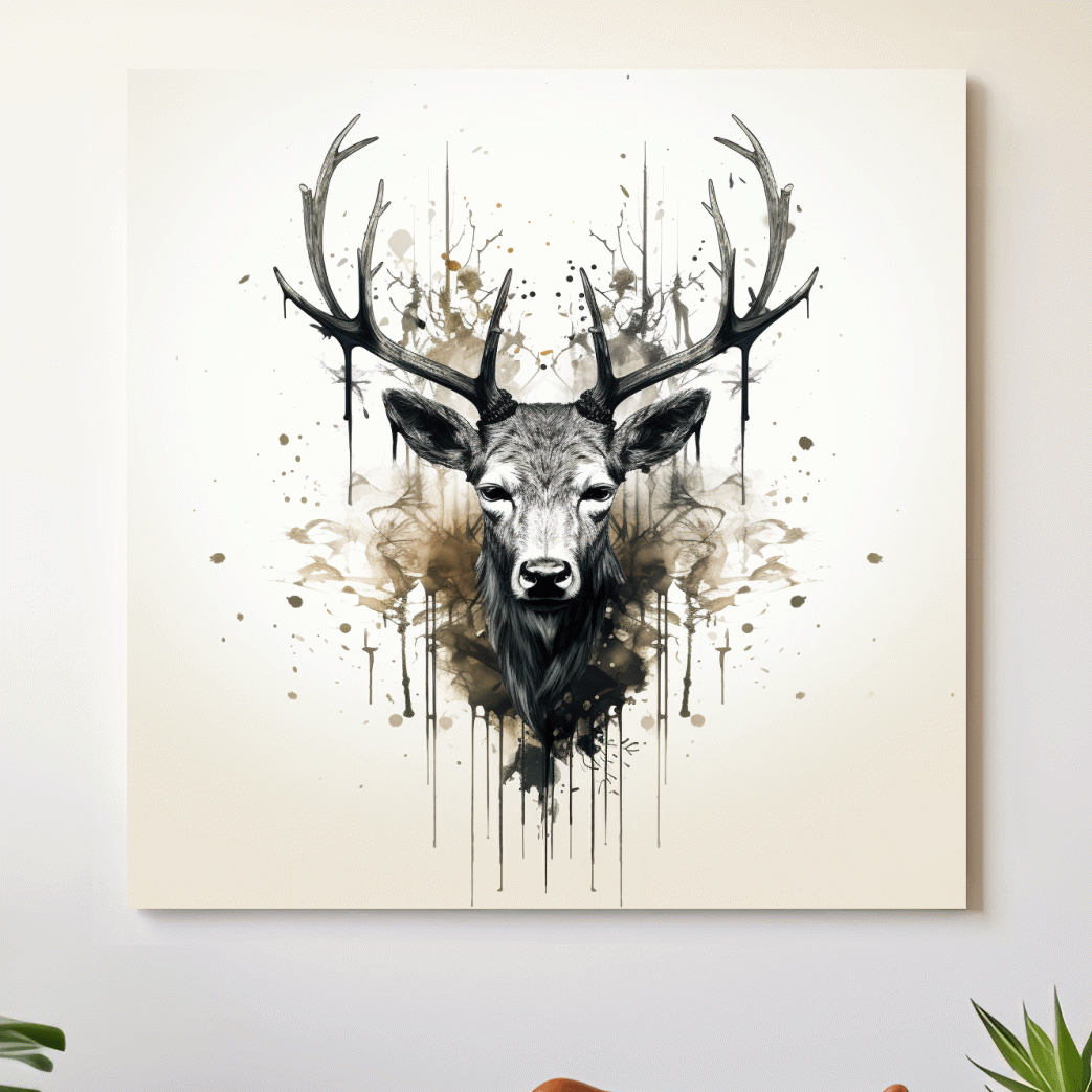 Rorschach art inkblot illustration of a deers head