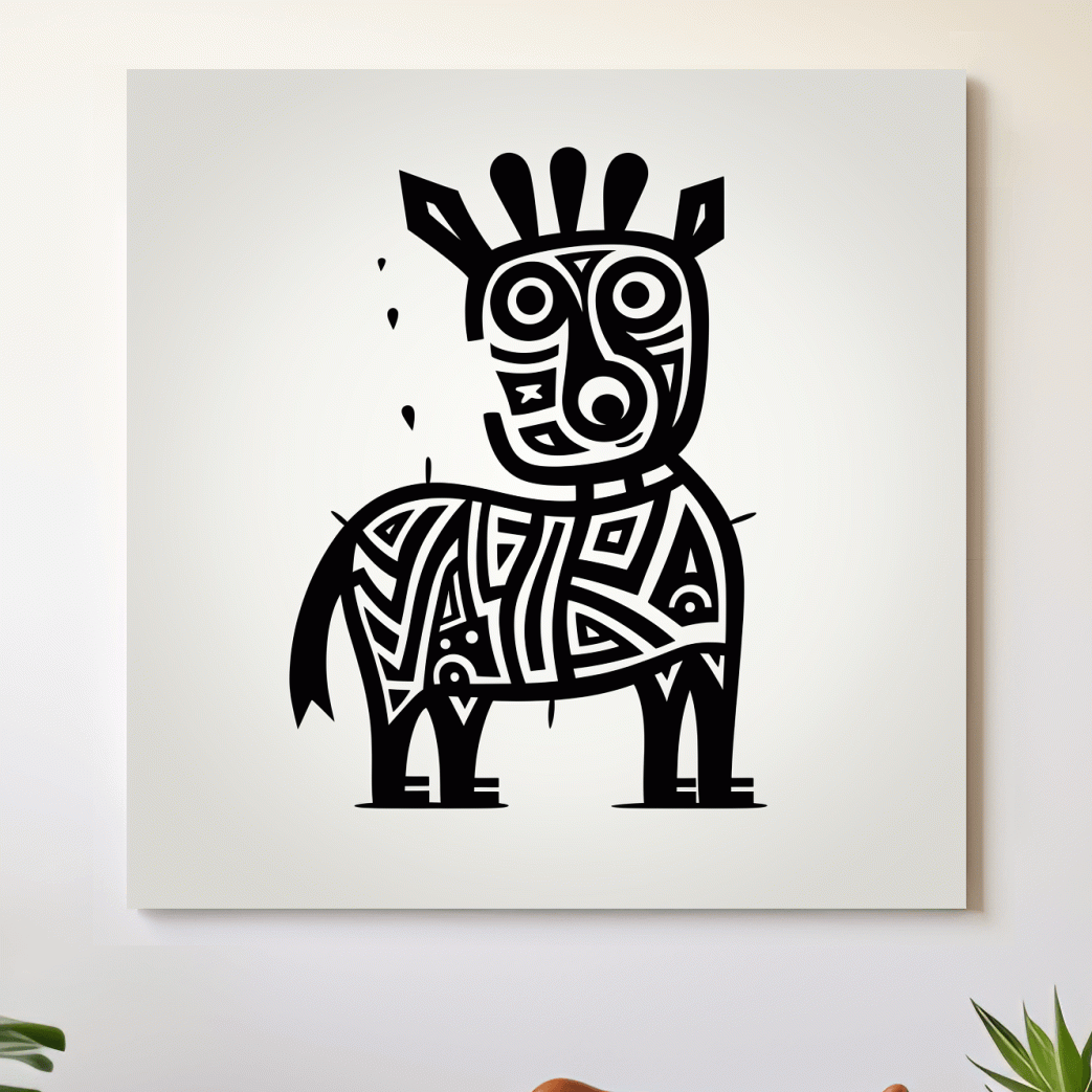 Simple doodle art, a quirky cartoon deer outline