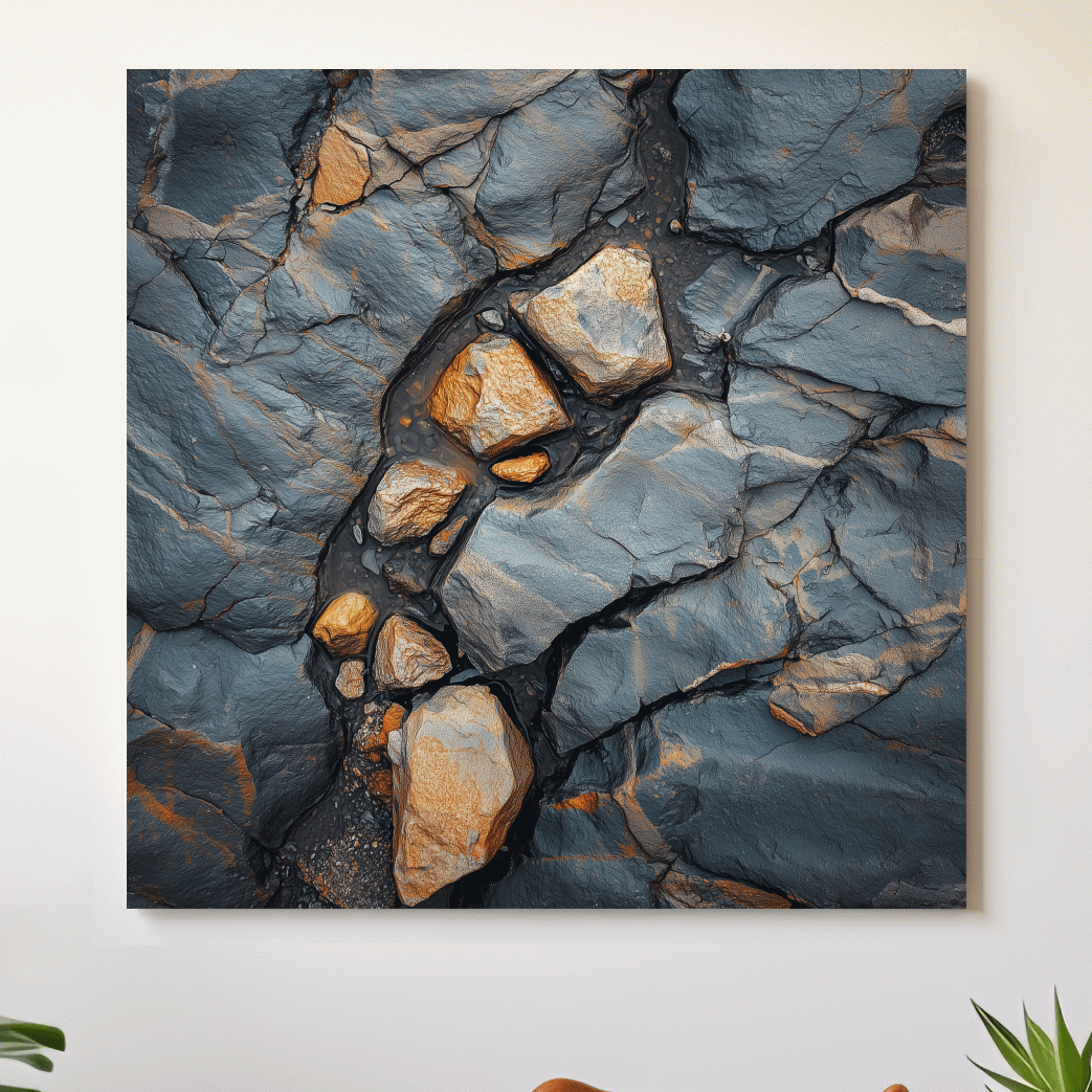 Rustic Slate Stone Artwork - Natural Elements Wall Art