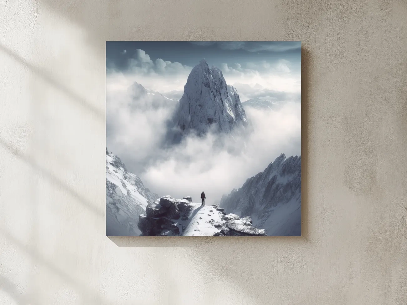 Epic Snowy Mountain Peak Above Clouds - Cinematic Alpine Landscape Wall Art