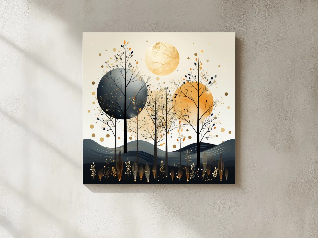 Chic Boho Tree Forest Landscape - Surreal Modern Wall Art