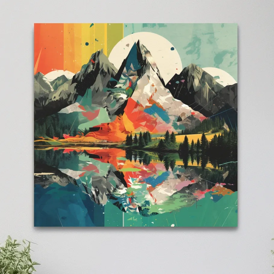 Abstract minimal art of mountain scenery