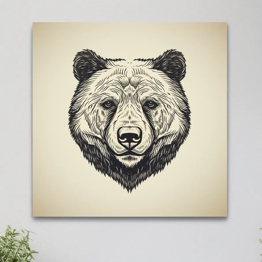 Simple minimal illustration of a bear head