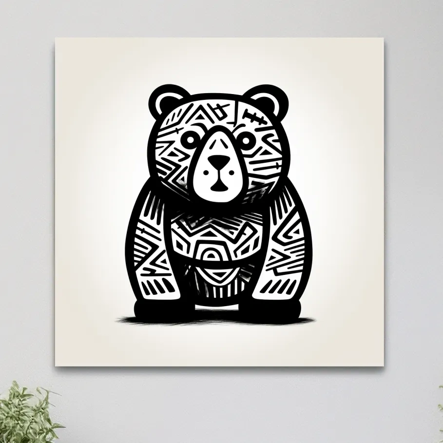 A cartoon bear, quirky doodle art illustration