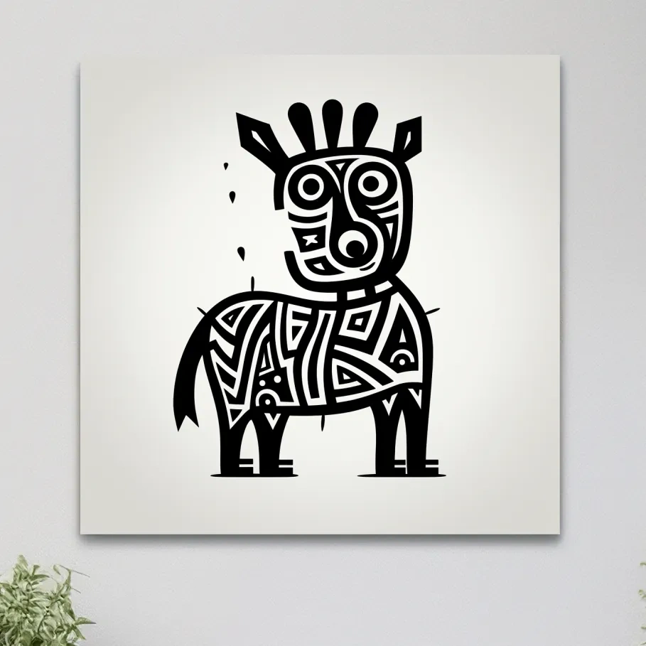 Simple doodle art, a quirky cartoon deer outline