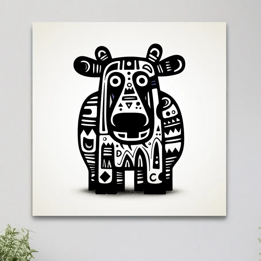 Quirky cartoon doodle art, a moose character illustration