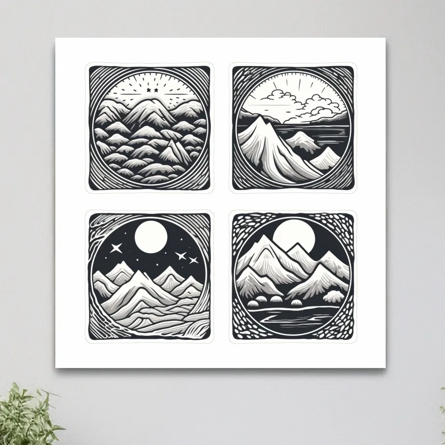 Alpine mountain vector illustration artwork