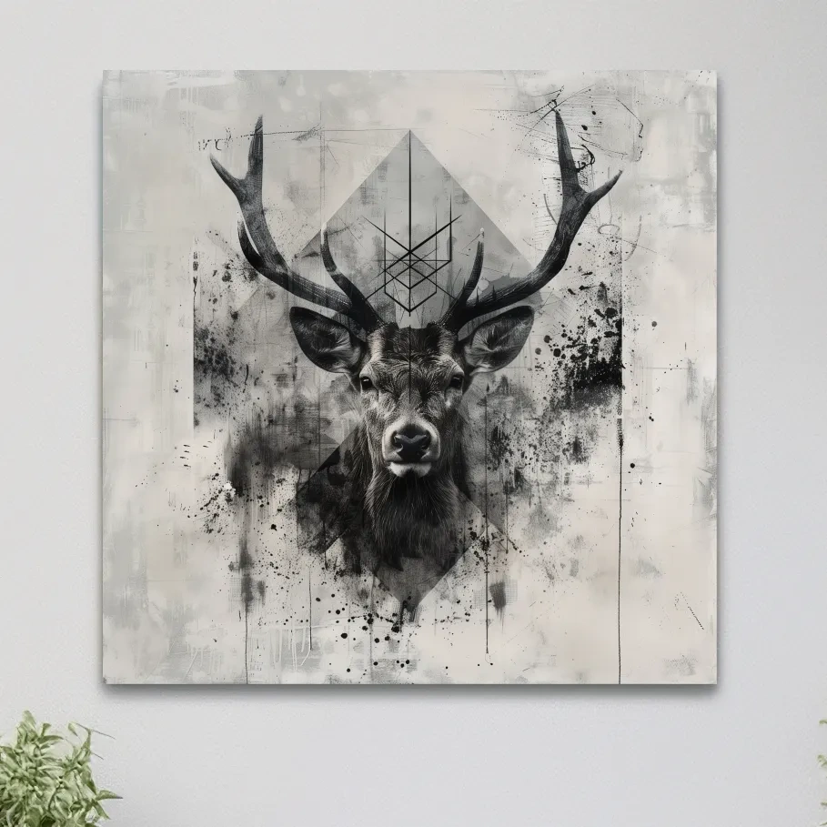 Ornate tribal deer artwork, graffiti tattoo inspired design