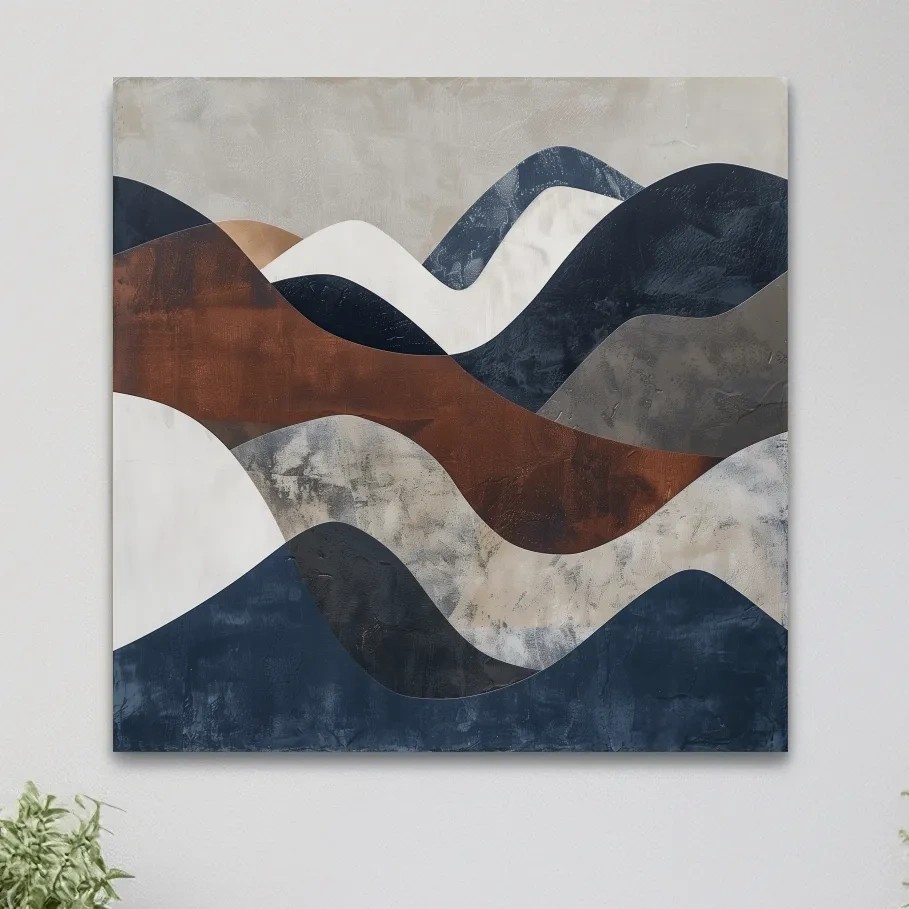 Modern abstract art, rolling mountain patterns wall art painting