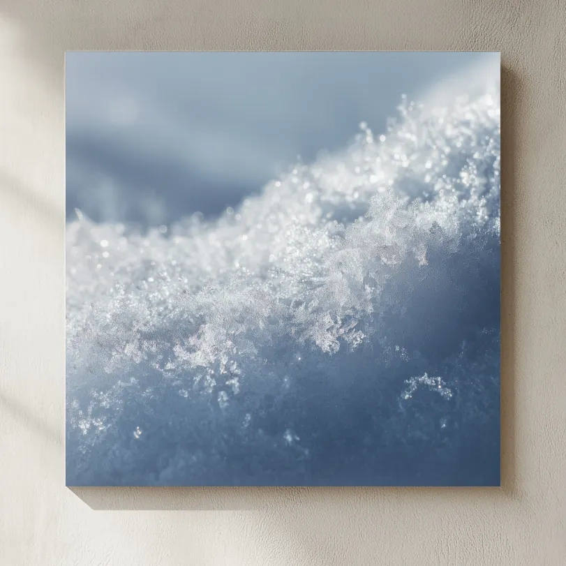 Sparkling Snowflake Ice Crystal Macro - Minimalist Winter Nature Wall Art