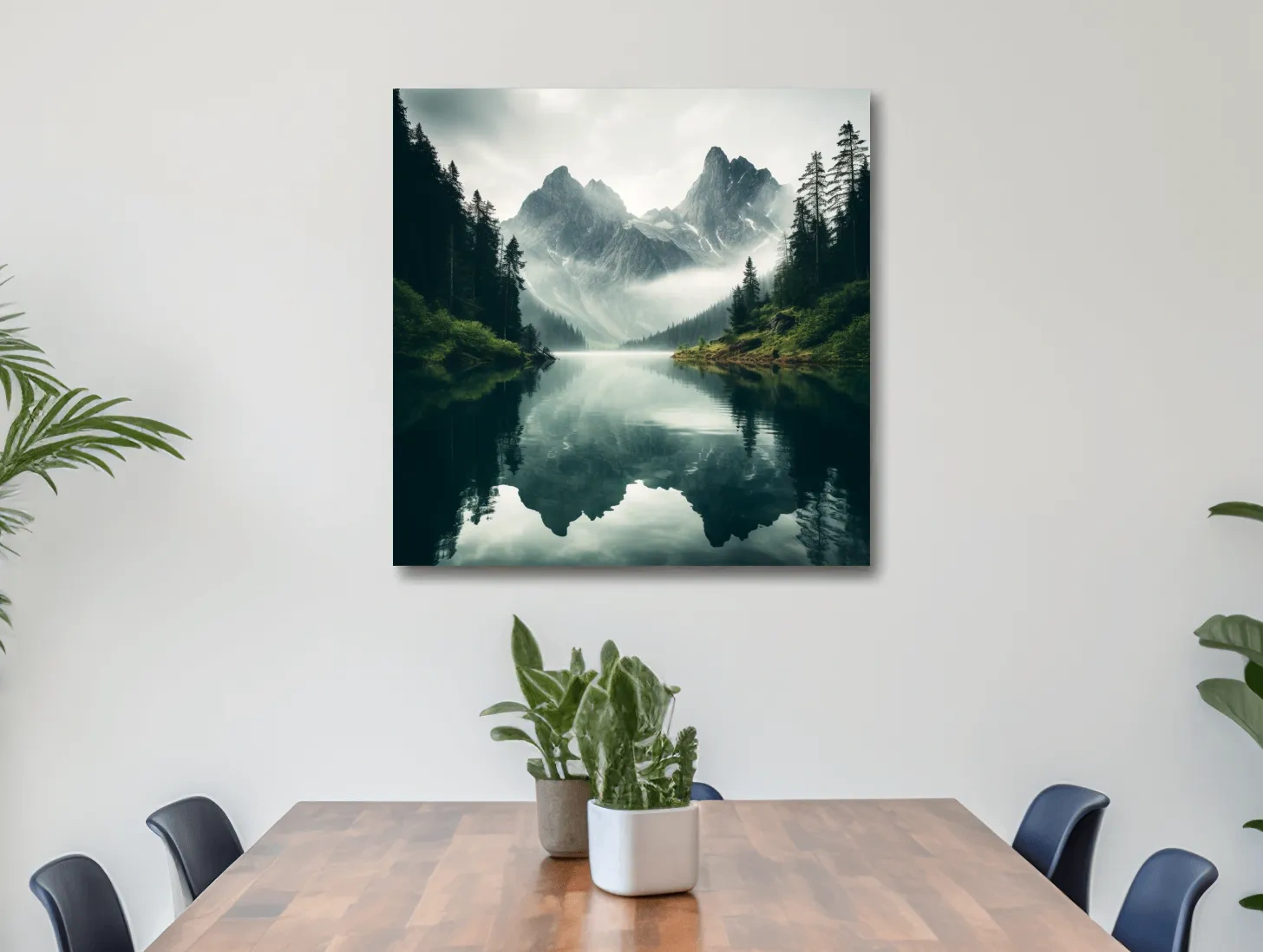 Photographic art, morning mountain mist