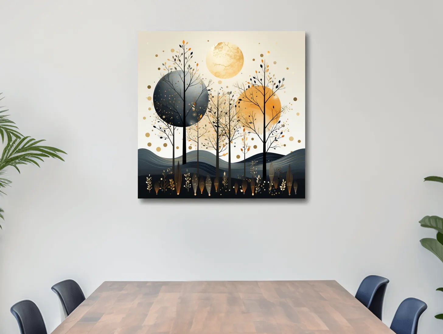 Chic Boho Tree Forest Landscape - Surreal Modern Wall Art