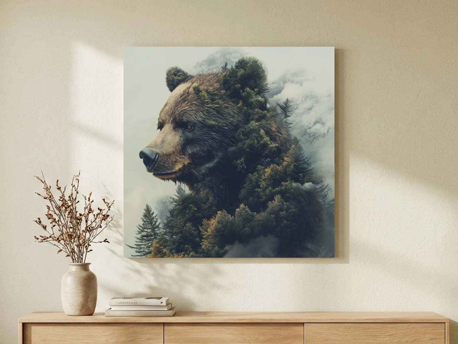 Surreal Grizzly Bear Forest - Wildlife Nature Wall Art
