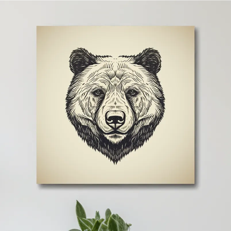 Simple minimal illustration of a bear head