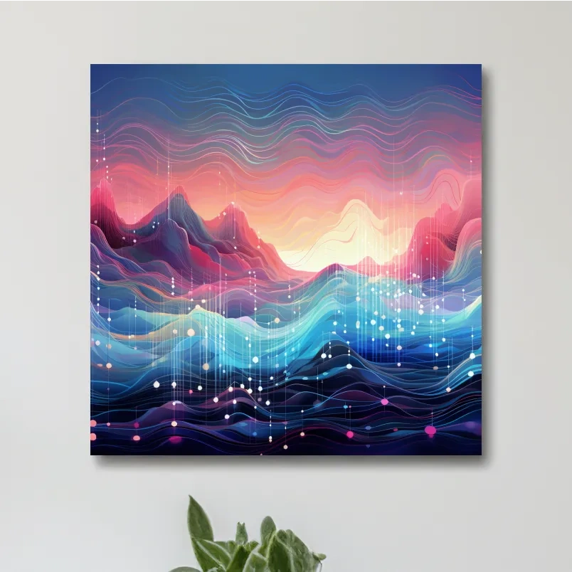 Funky colorful soundwave mountain patterns