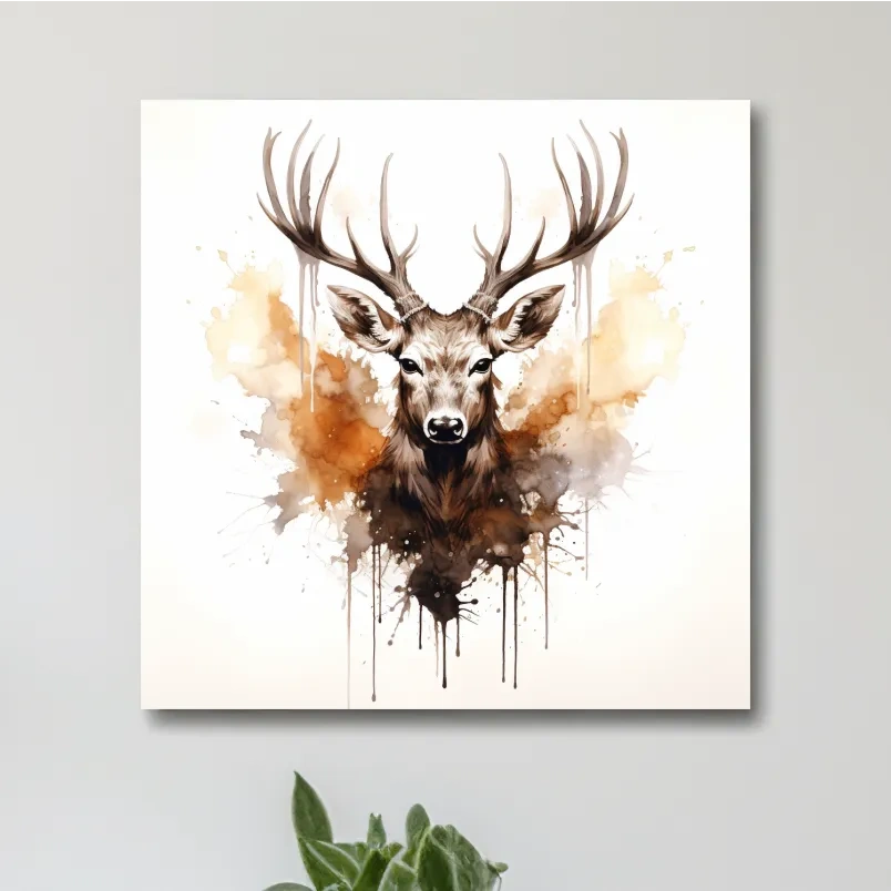 Rorschach art inkblot painting of a deers head