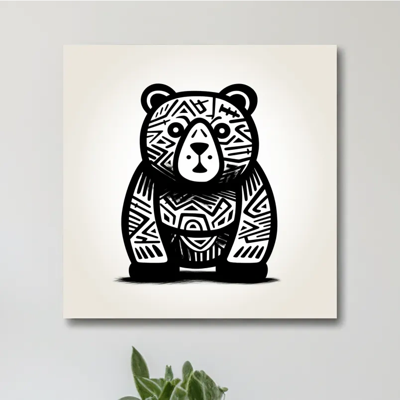 A cartoon bear, quirky doodle art illustration