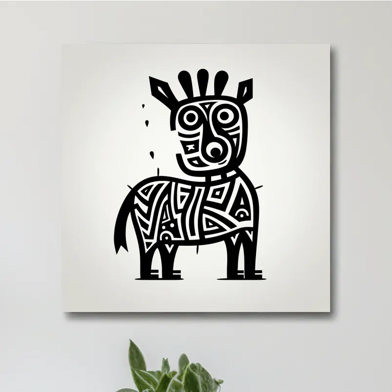 Simple doodle art, a quirky cartoon deer outline