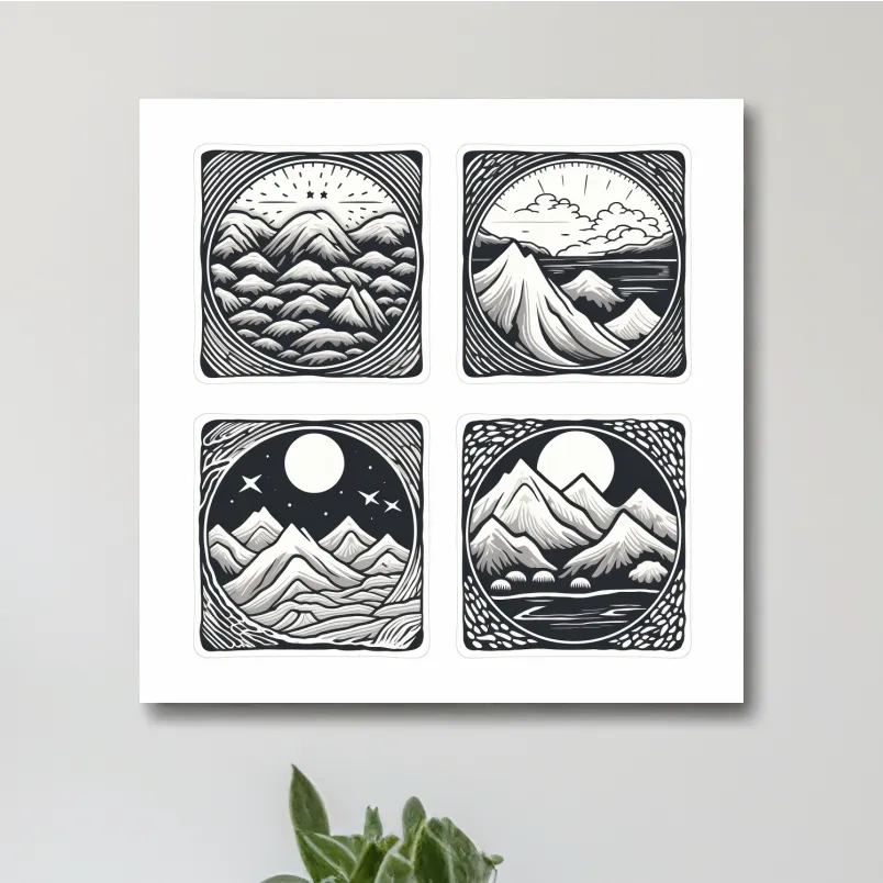Alpine mountain vector illustration artwork