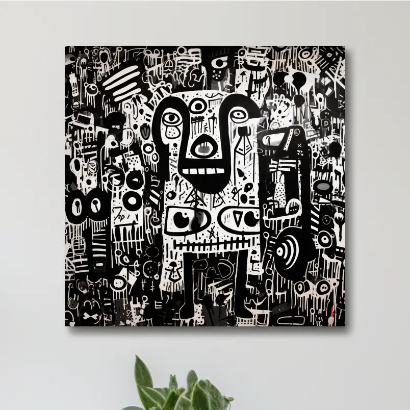 Graffiti style doodle artwork of a bear character