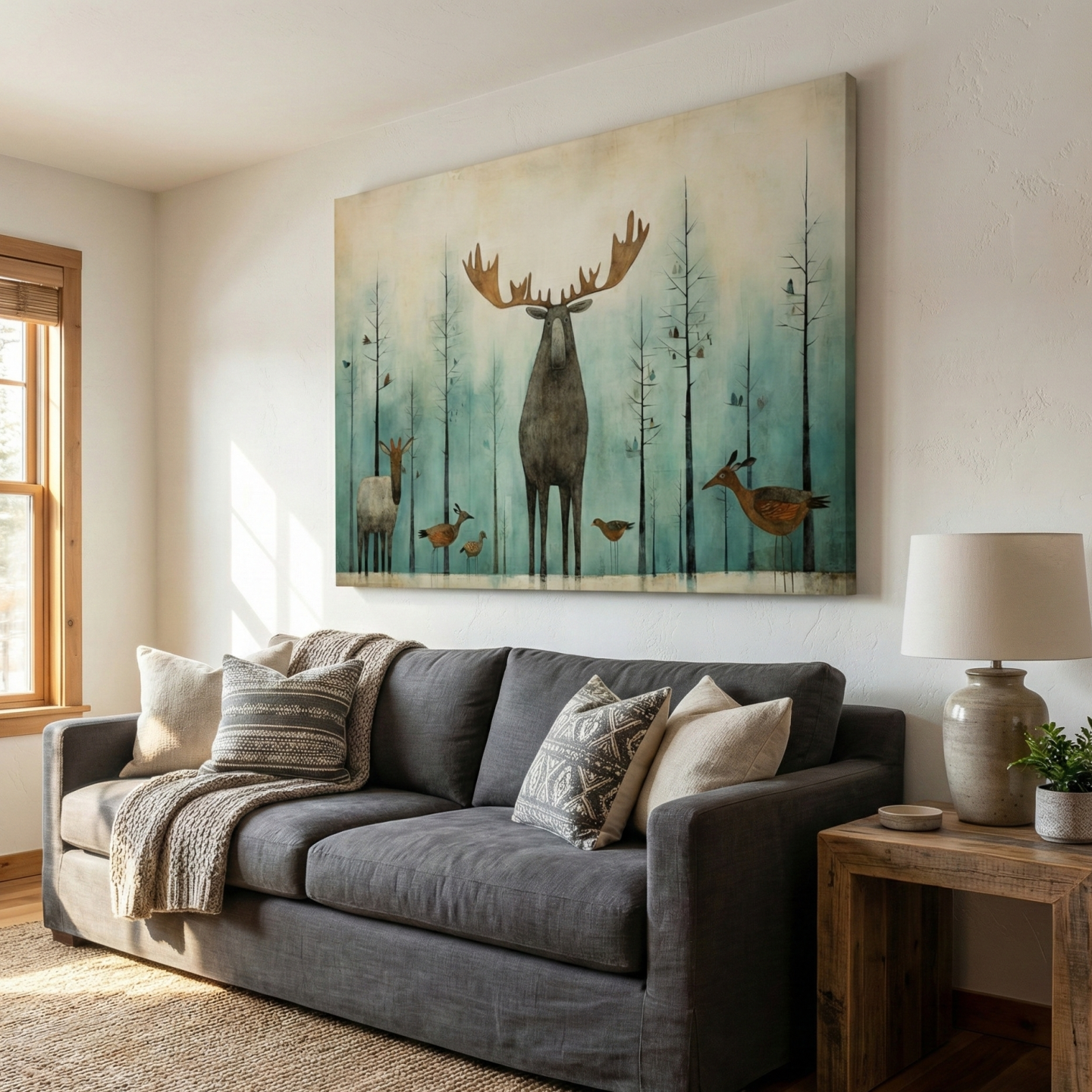 Mockup of Funny illustration of a moose in the forest