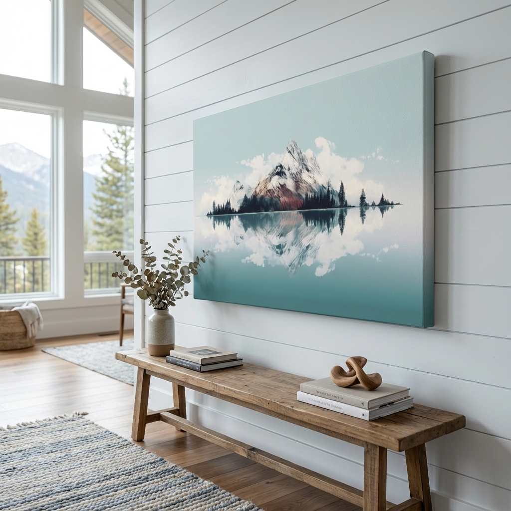 Mockup of Minimal mountain art, glacier