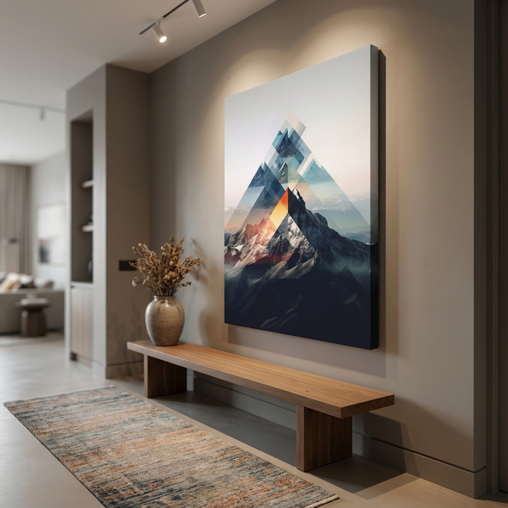 Mockup of Geometric photographic mountain art