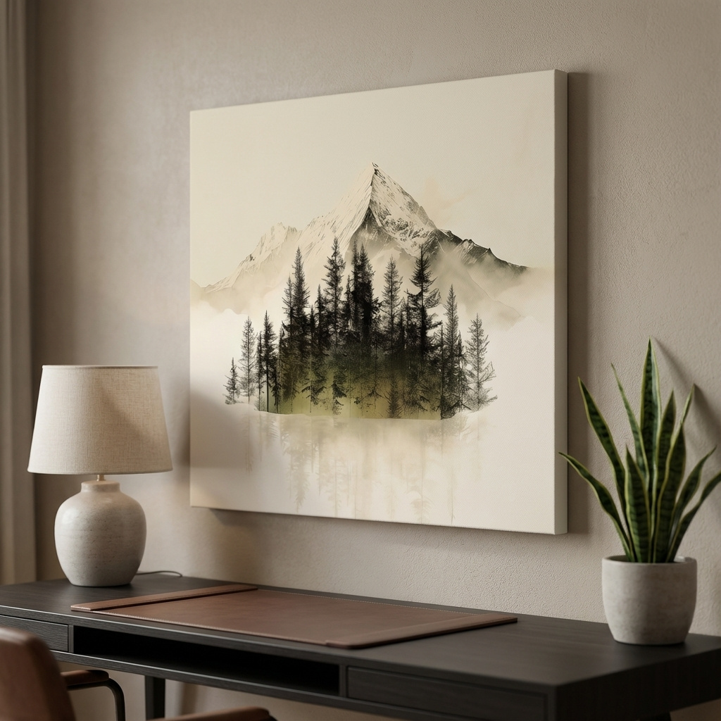 Mockup of Minimal mountain art