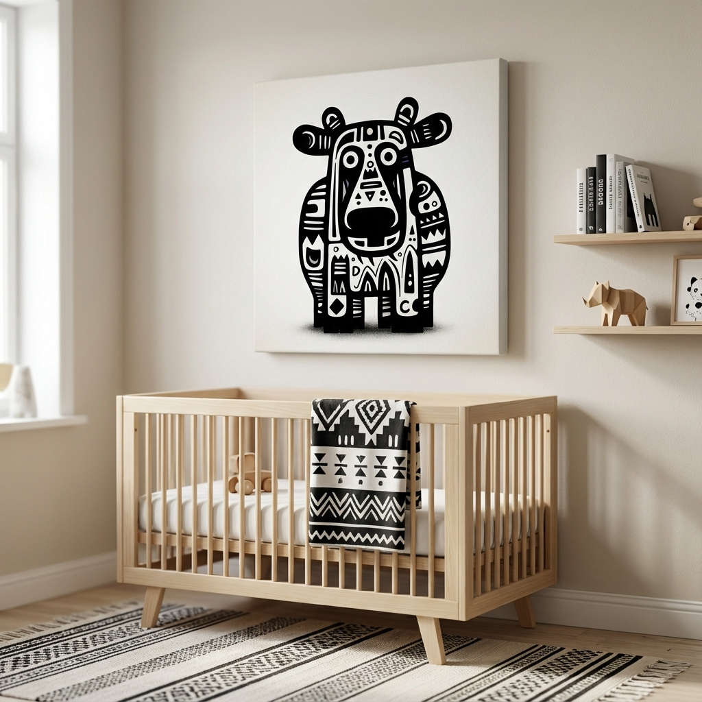 Mockup of Quirky cartoon doodle art, a moose character illustration