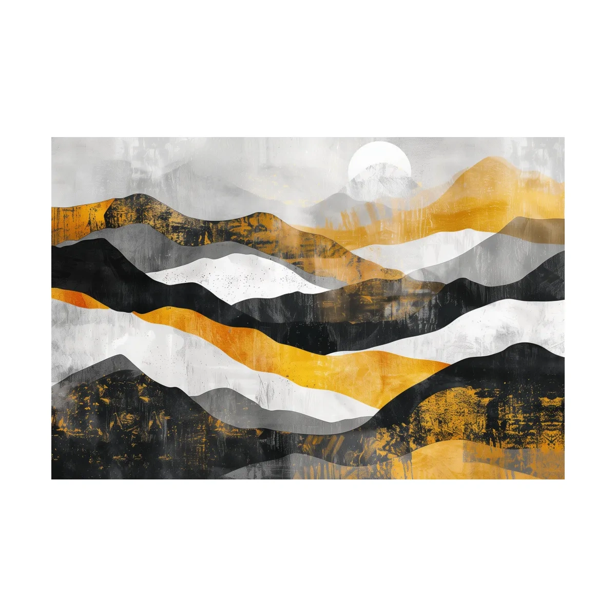 Abstract Layered Mountain Ranges - Modern Landscape Wall Art